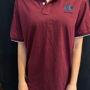DSQUARED Burgundy Polo Shirt with Logo